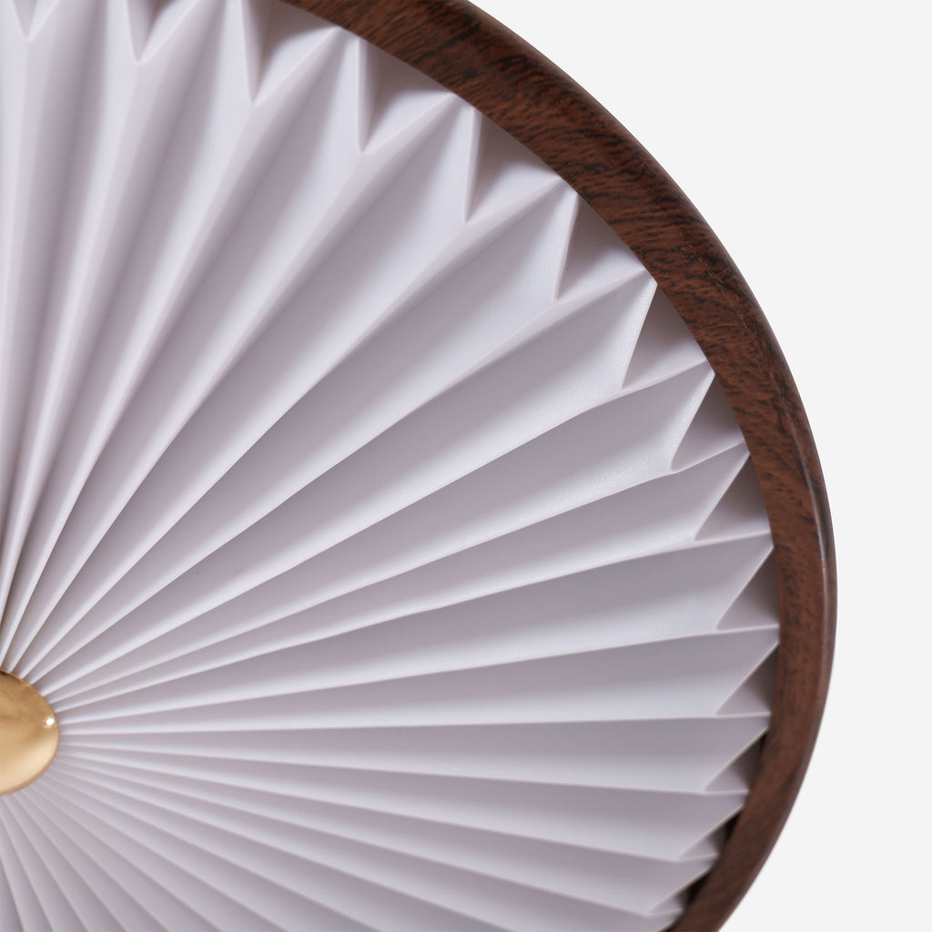 Walnut Pleated Ceiling Light | LED Flush Mount