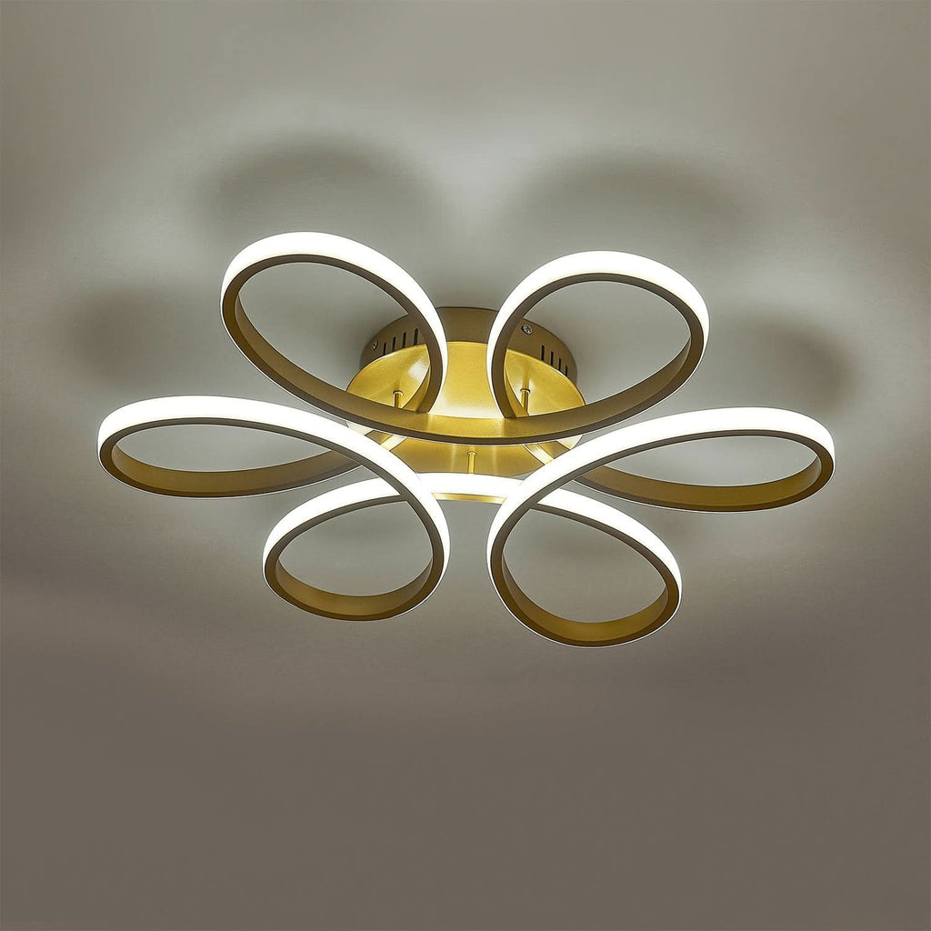 Golden Frame Modern Cool White LED Chandelier Ceiling Light
