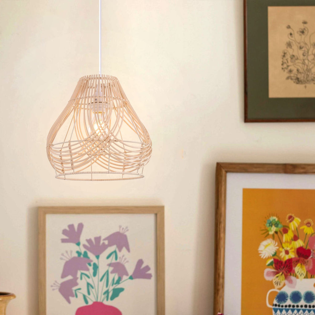 Lightsin Woven Whisper Natural Rattan Pendant Light for Serene Living