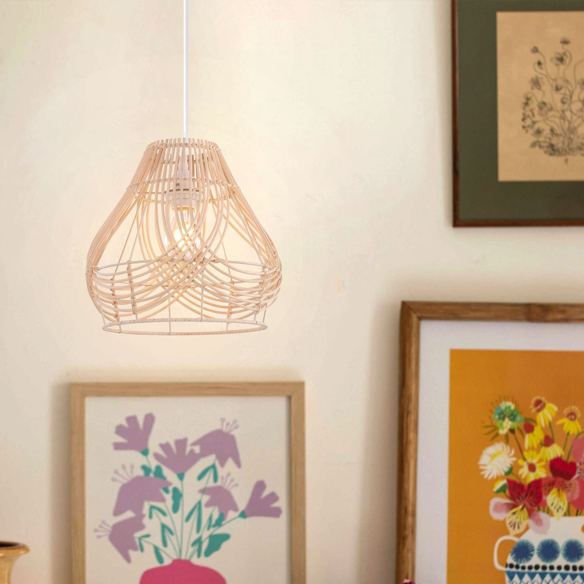 Lightsin Woven Whisper Natural Rattan Pendant Light for Serene Living