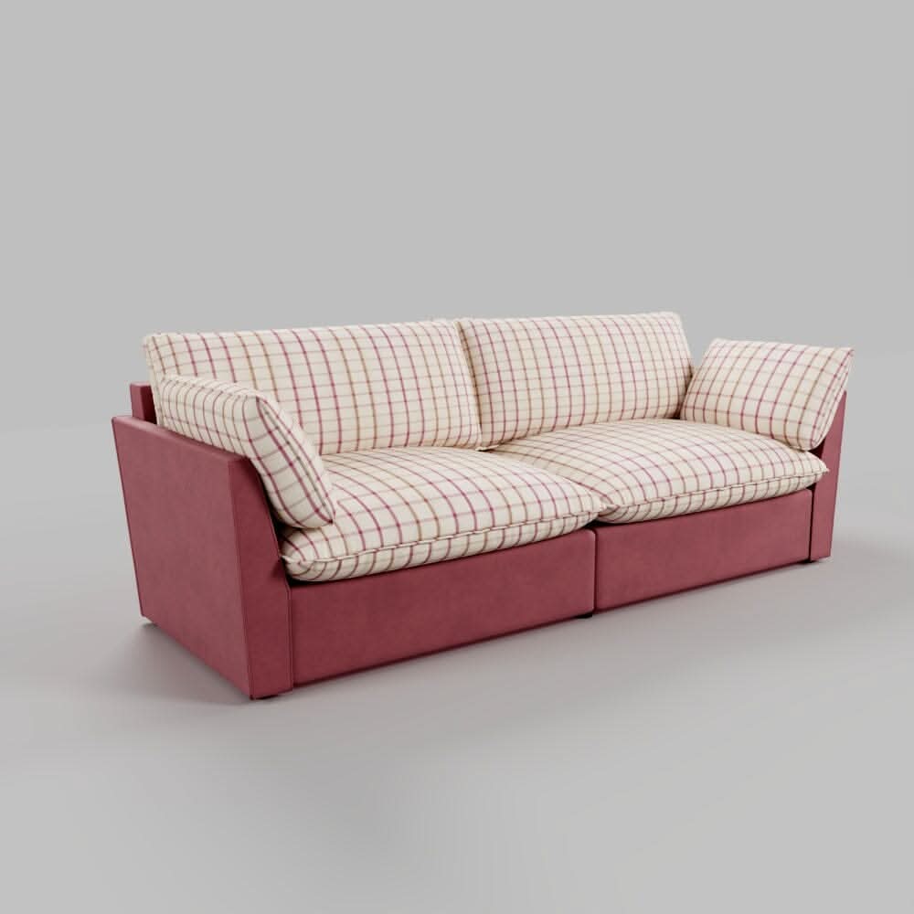 Cottonfy British Retro Check & Striped Sofa with Removable Covers