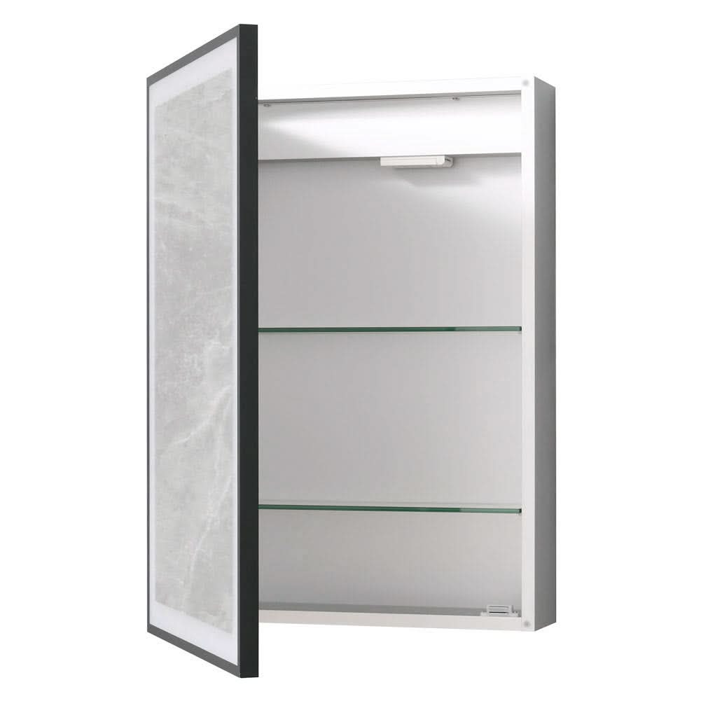 70cm Height LED Light Mirror Cabinet Single Door with Demister Film IP44 Frame