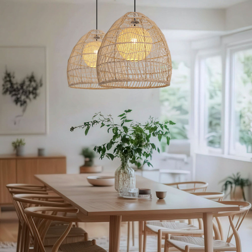 Lightsin Rattan Art Pendant Light Hanging Decor Rustic Style(Version A)