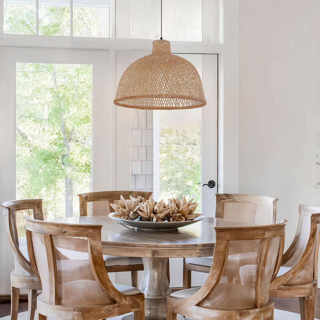 Lightsin Cella-Bamboo Dome Pendant Light – Handwoven Ceiling Lighting for Living Room & Kitchen