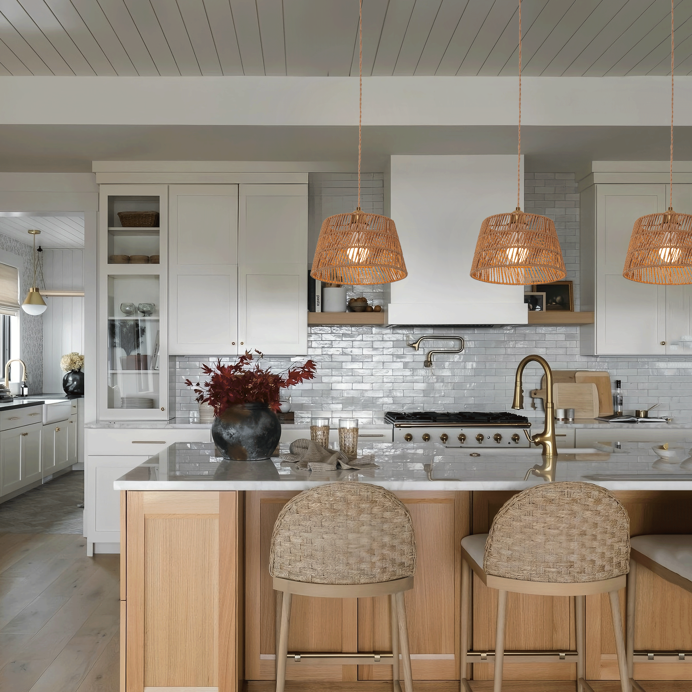 Lightsin Handcrafted Warm Rustic Paper Rope Pendant Light