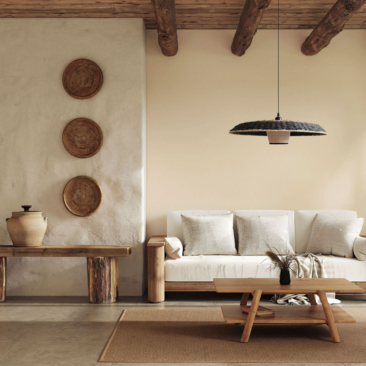 Lightsin Stylish Two-Tone Handwoven Pendant Light Fixture