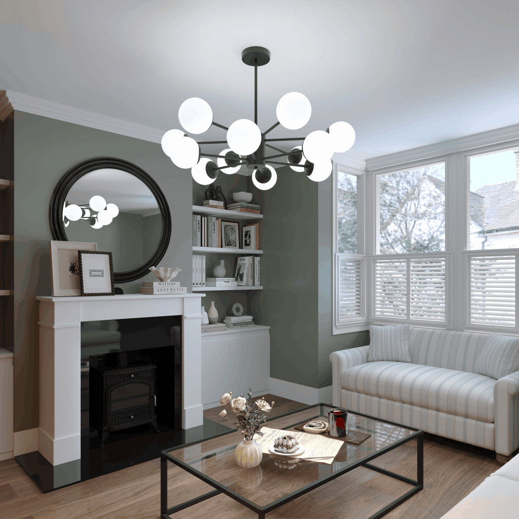 Lightsin Cumulus - Modern Metal Chandelier Tubular Design Chandelier with LED White Shade