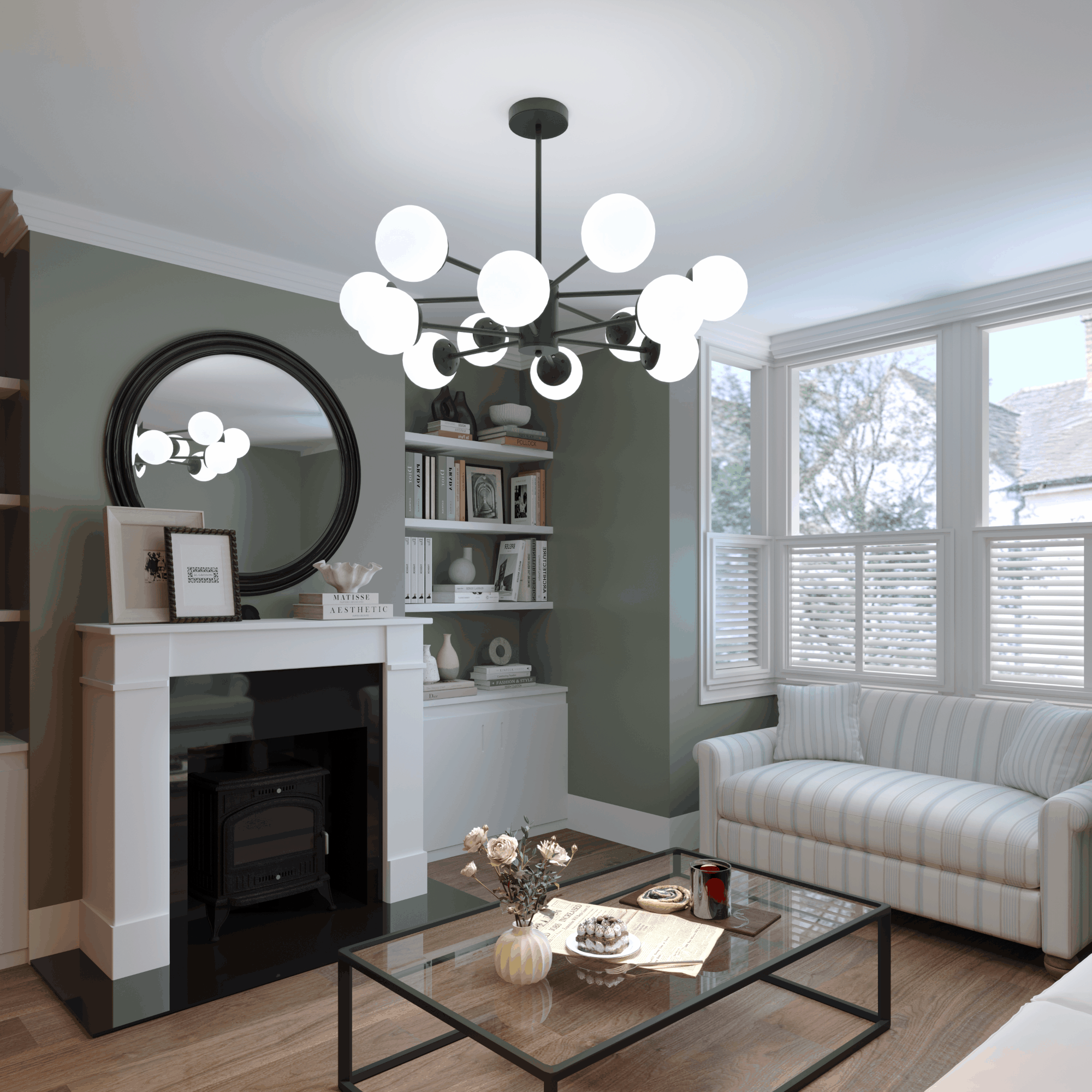 Lightsin Cumulus - Modern Metal Chandelier Tubular Design Chandelier with LED White Shade