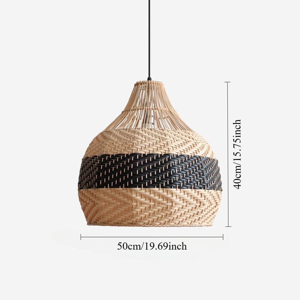 Lightsin Handwoven Rattan Pendant Light – Natural Woven Ceiling Light for Kitchen, Bedroom & Living Room