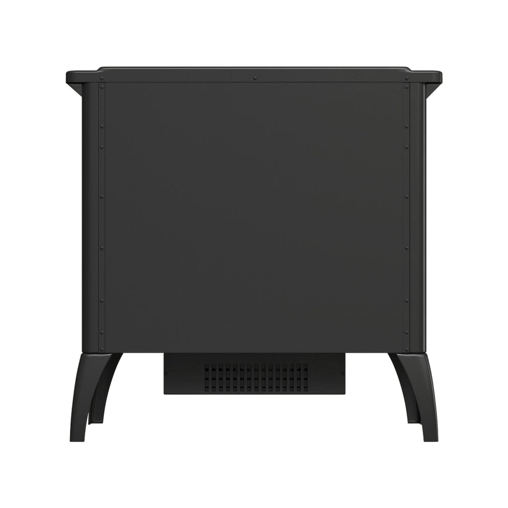 Black Freestanding Electric Fireplace Heater with Adjustable Flame Brightness