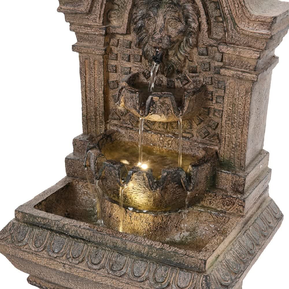 Outdoor Fountain Solar-Powered Water Rockery Decor