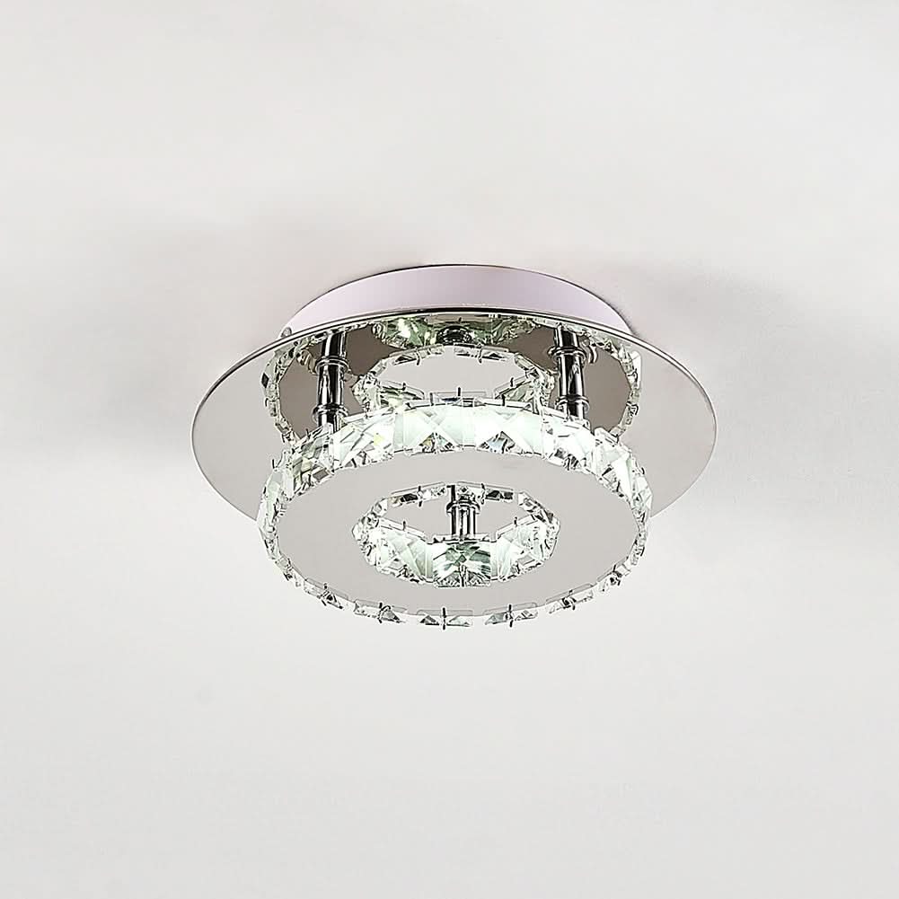 30cm W Stacked LED Ceiling Light with Crystal Rims Energy Saving