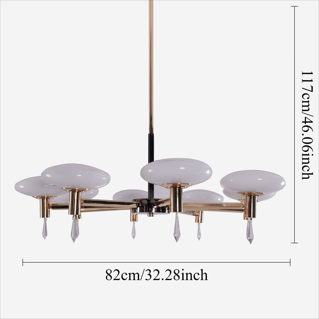 Lightsin Modern Gold LED Chandelier with Glass Shades