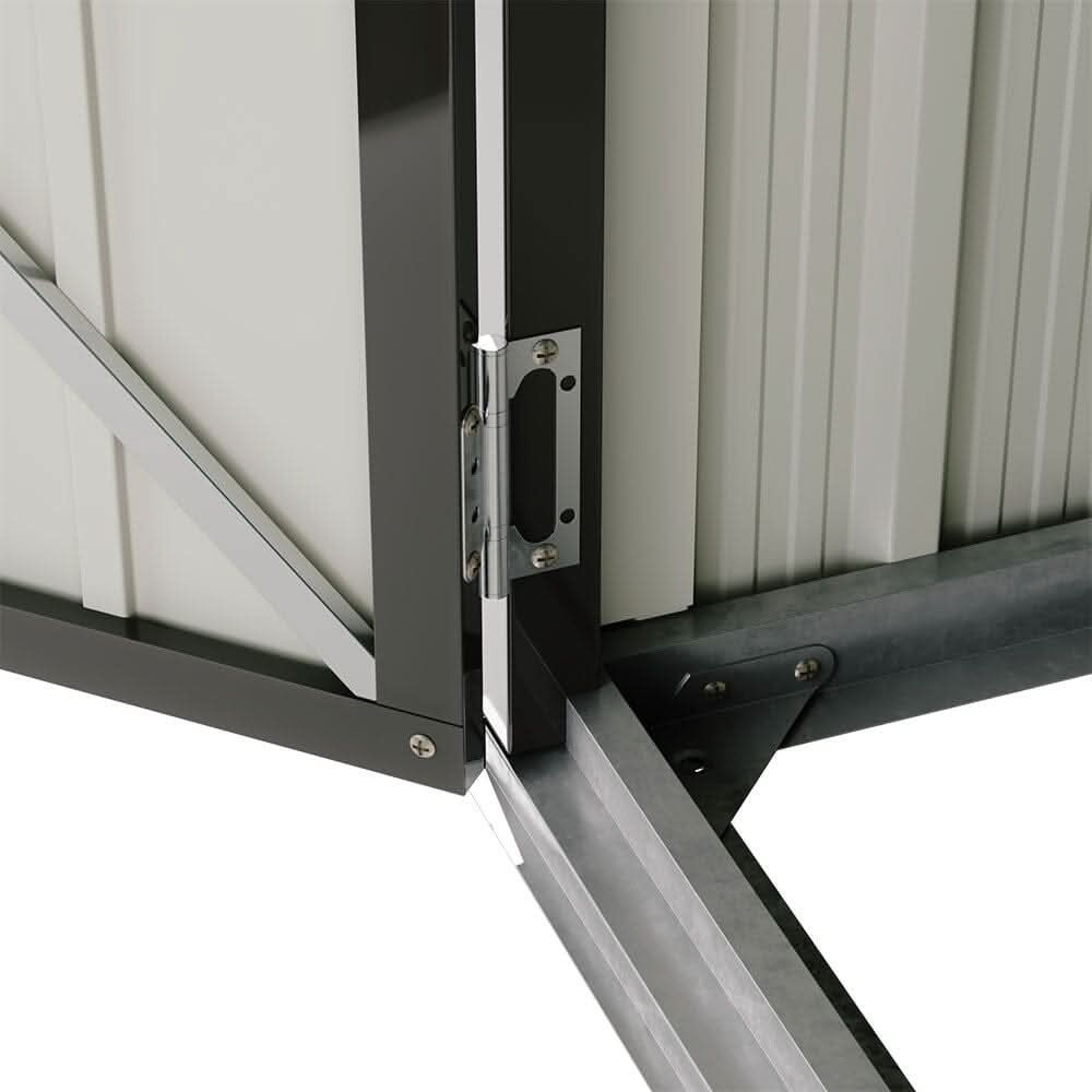 5.5x3ft Grey Slanted Roof Garden Shed with Double Doors