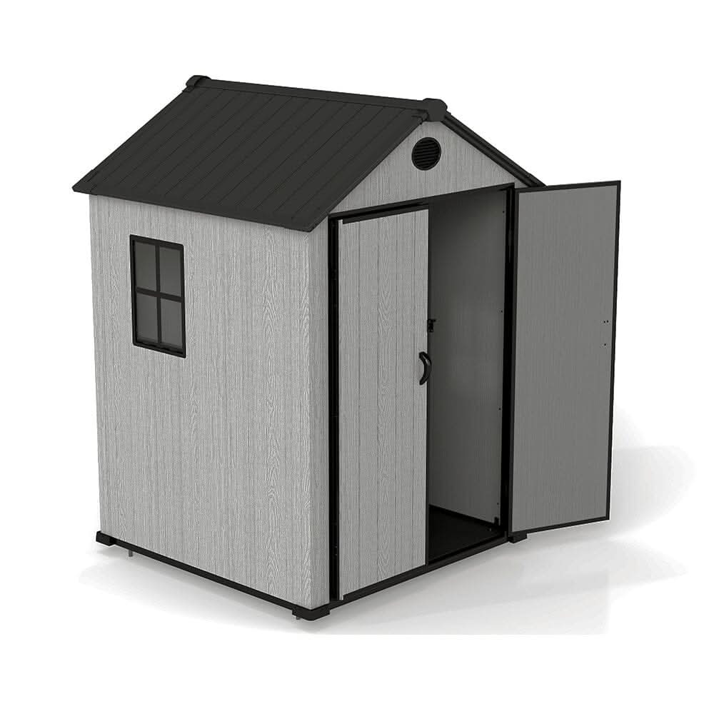 6'x8'ft/8'x8'ft/8'x12'ft/8'x16'ft Gray Wood Grain Plastic Tool Shed