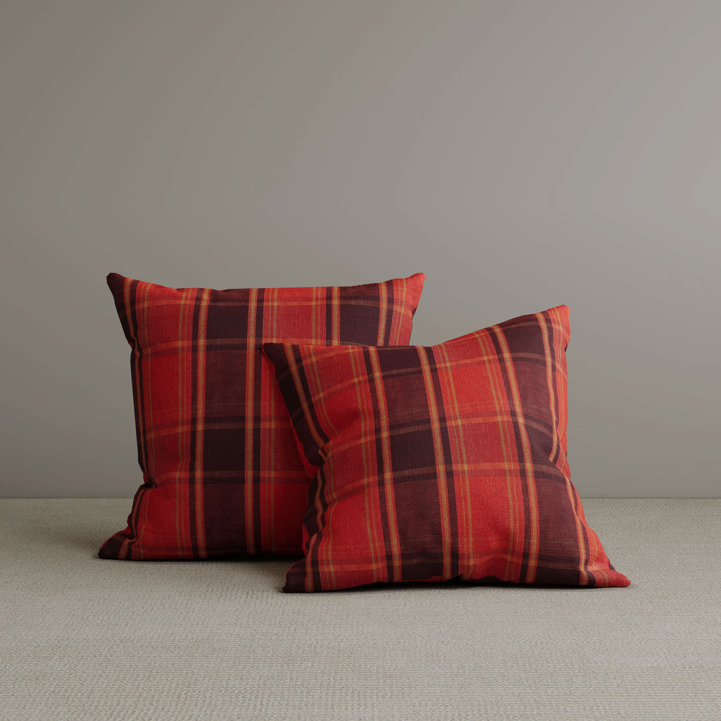 Square Exclusive Design Cushion in Autumn Spice Plaid Cotton Linen, 45*45CM