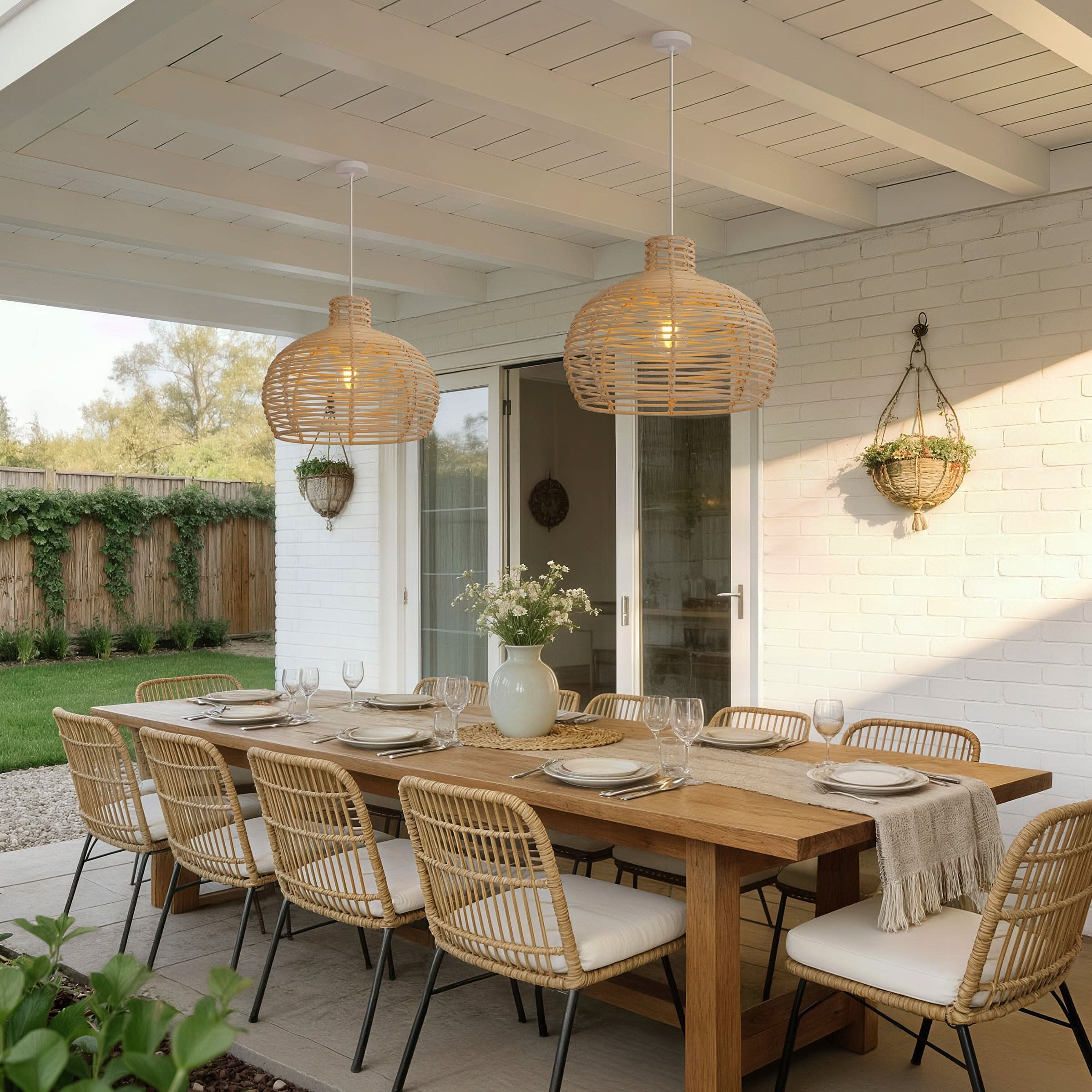 Lightsin Cella-Lightweight Open Weave Rattan Ceiling Light