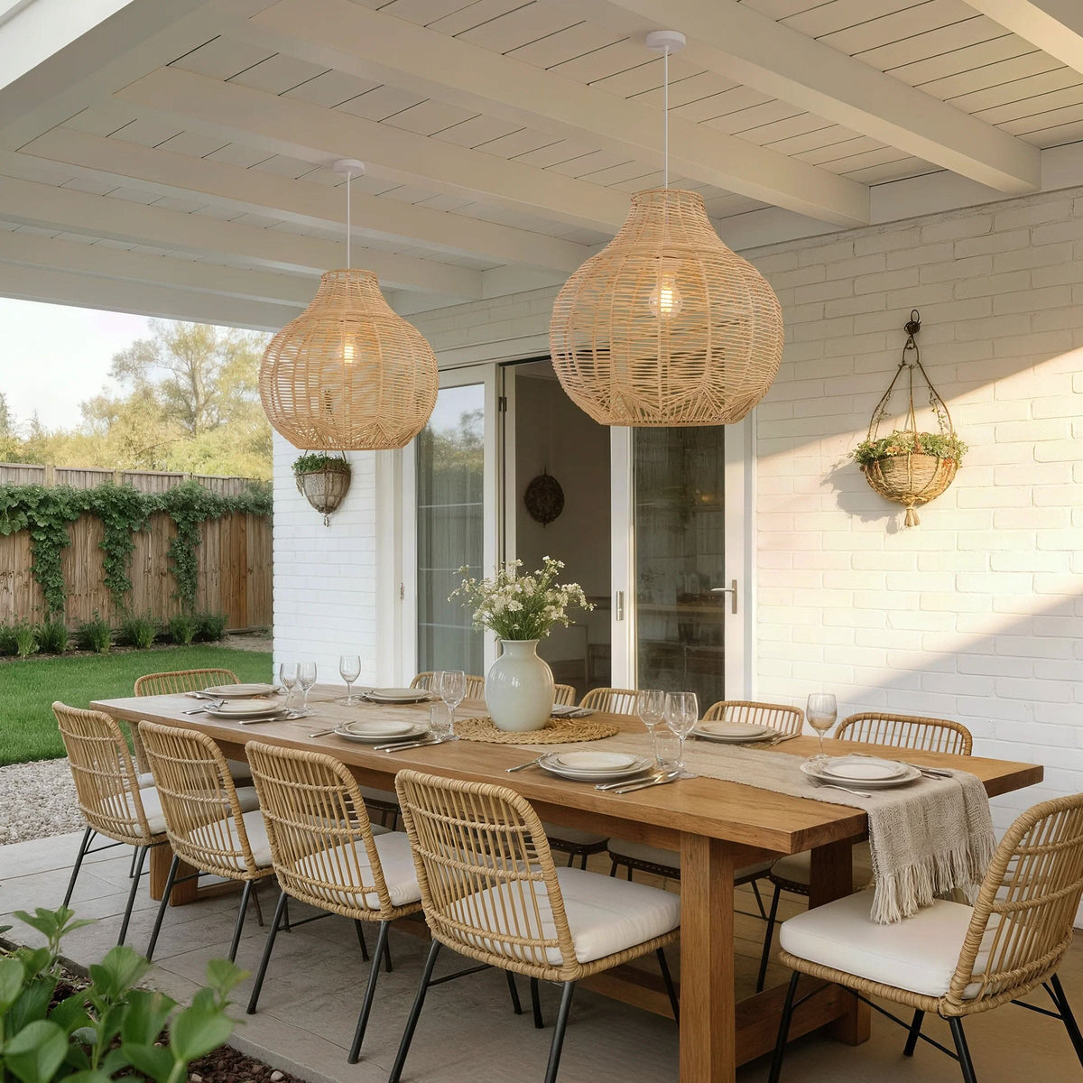 Lightsin Cella-Open-Gourd Japanese Rattan Pendant Light