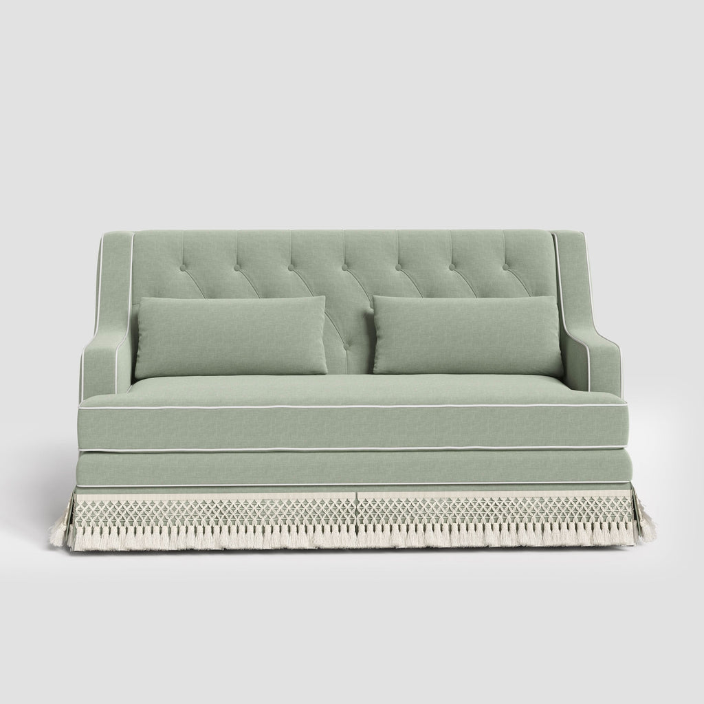 Cottonfy Fringe Skirt Sofa Velvet Linen Comfort Relaxed Living