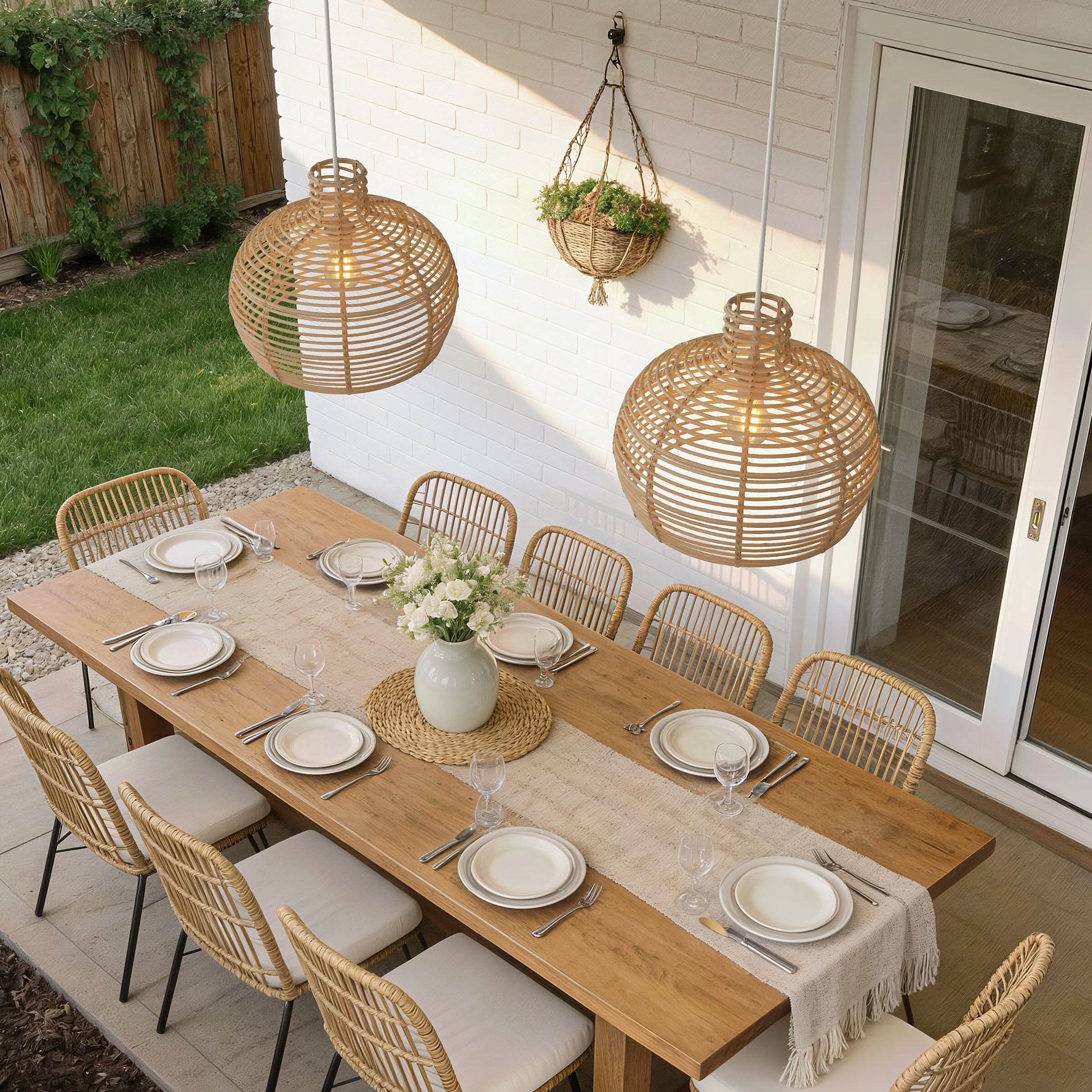 Lightsin Cella-Lightweight Open Weave Rattan Ceiling Light