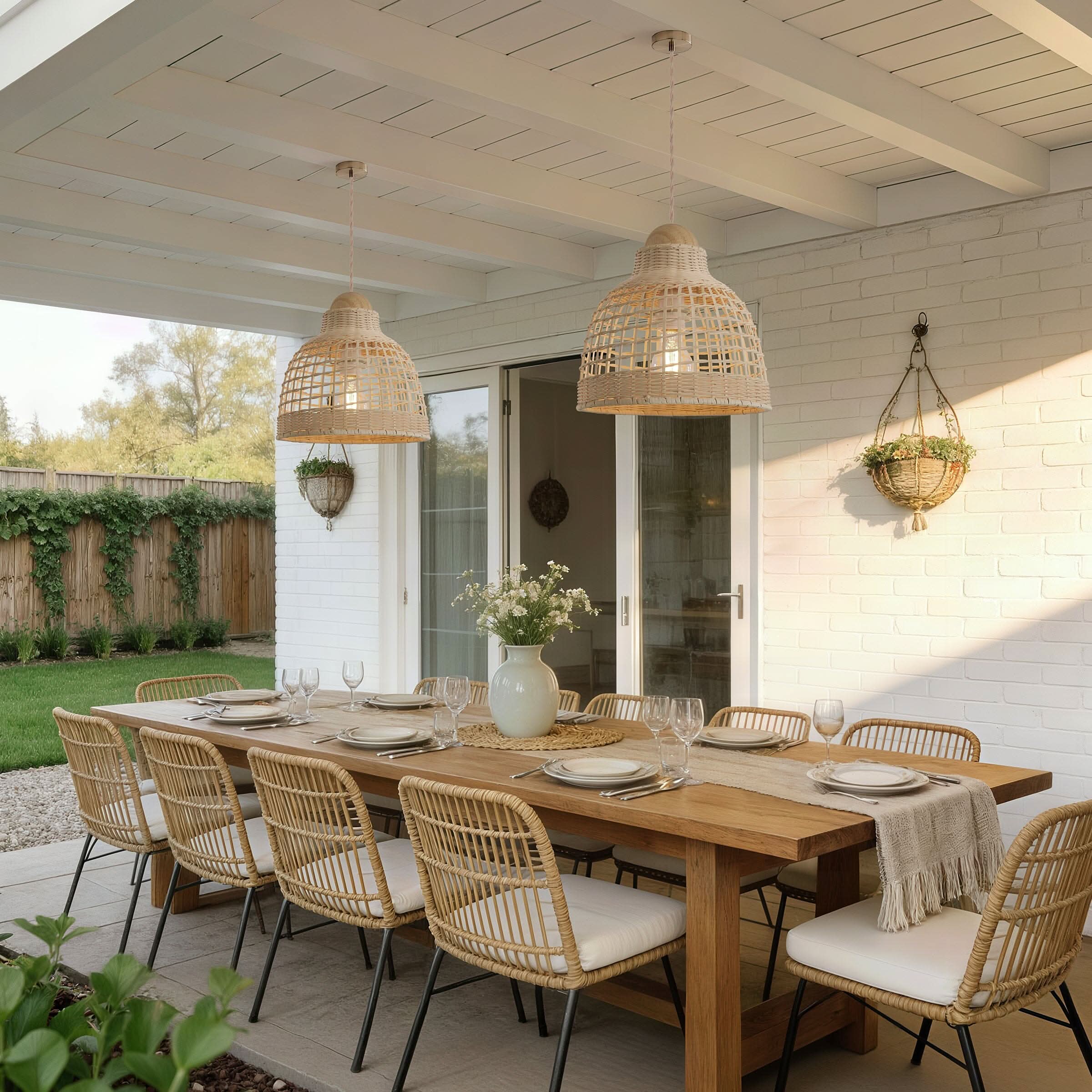 Lightsin Cella-Elegant Vintage Woven Rattan Minimalist Pendant Light