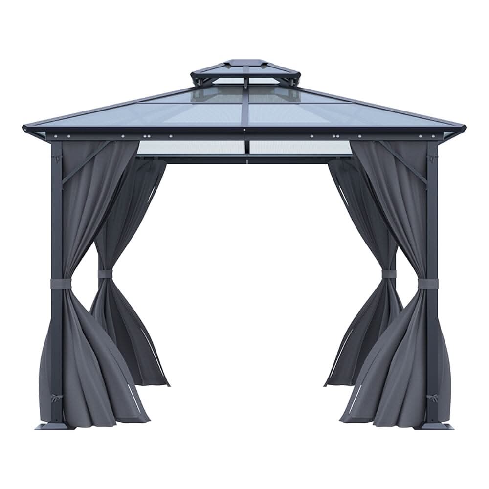 3*3*2.7m Iron and Aluminium Double-top Sun Canopy with Surround Fabric