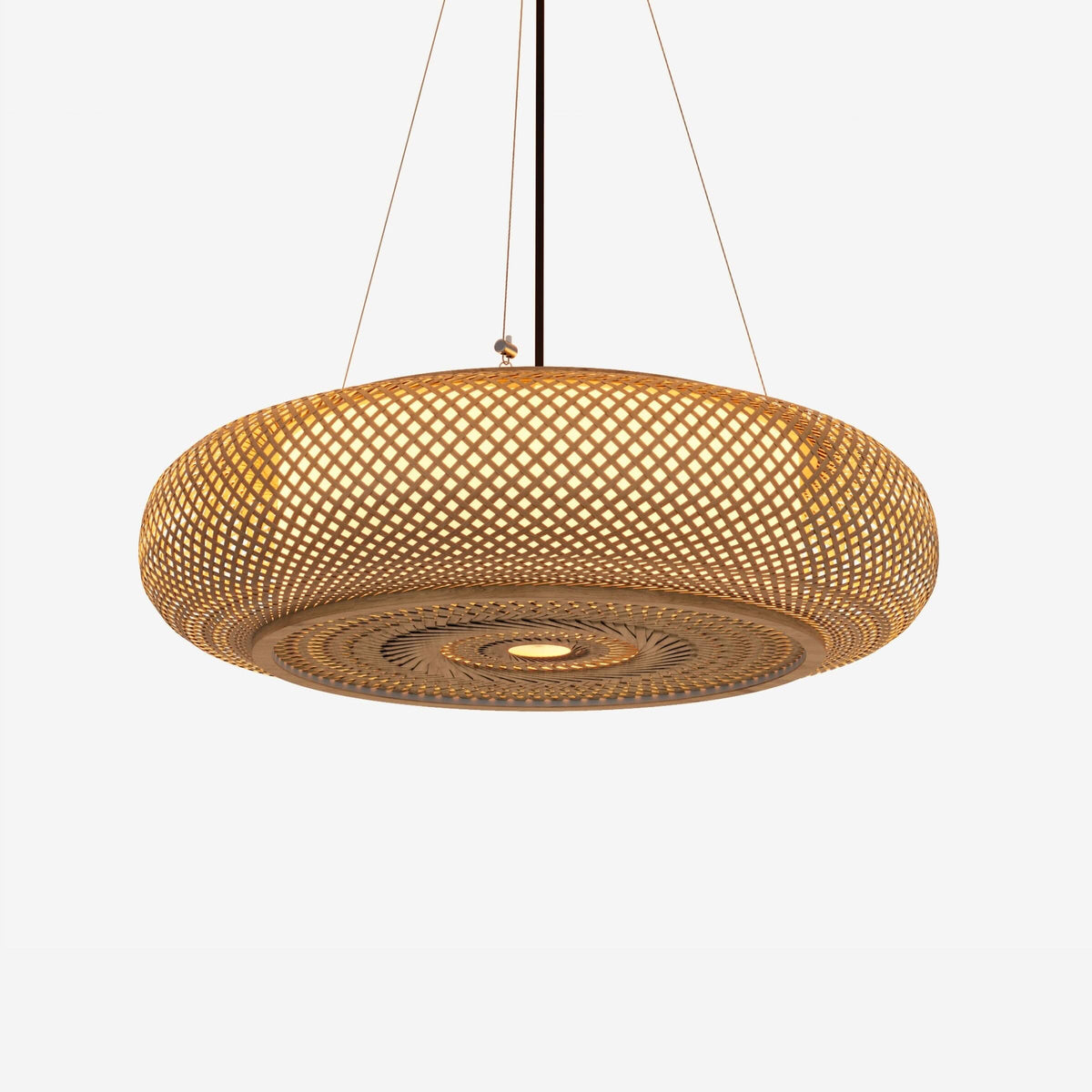 Lightsin Lutta-Handwoven Bamboo Pendant Light for Kitchen Island or Living Room