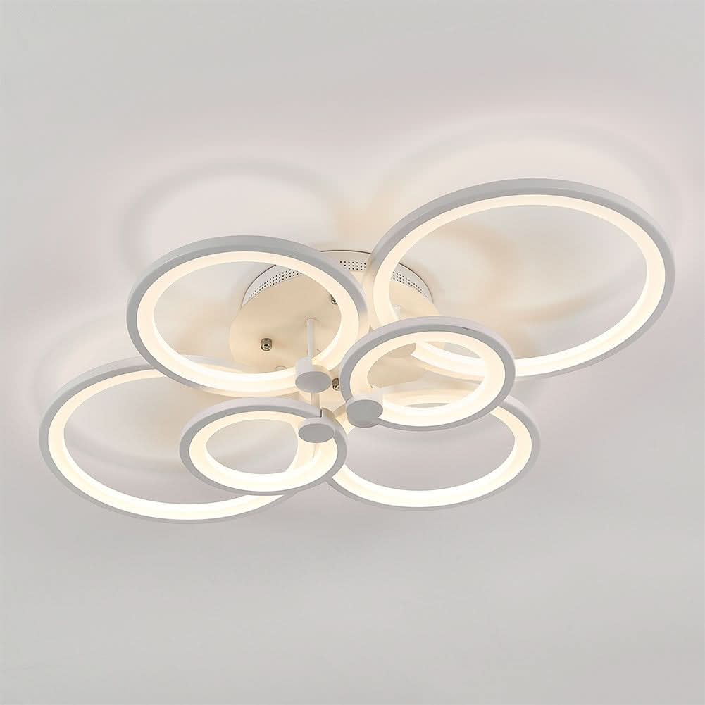 4/6/8 Rings LED Semi-Flush Ceiling Light Dimmable/Non-Dimmable