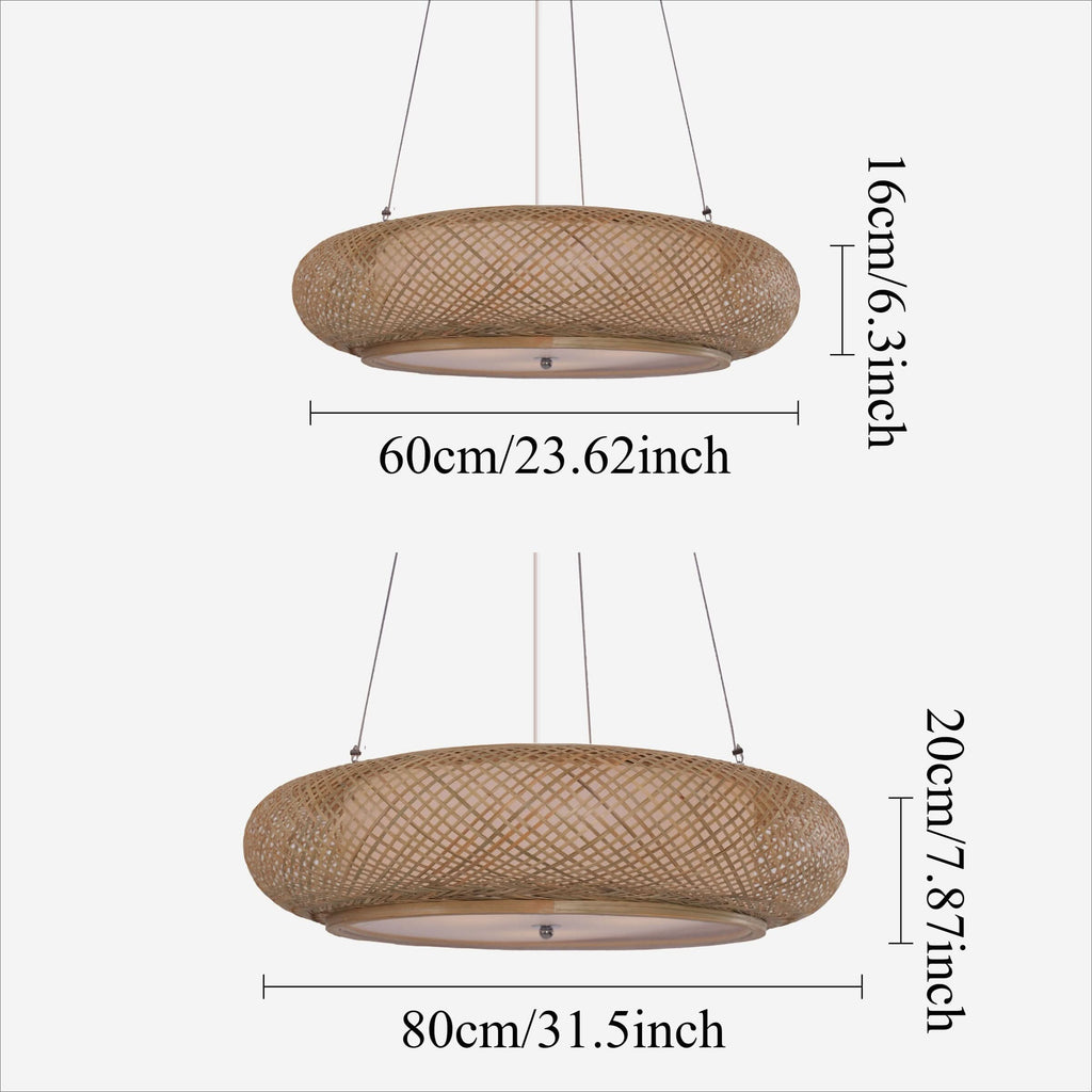 Glyph-Lightsin Rustic Iron Woven Rattan Pendant Light for Dining Room, Reading Corner & Bedroom