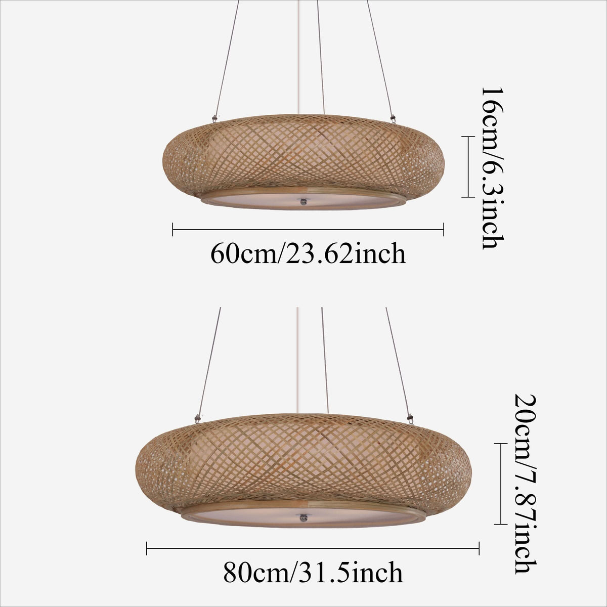 Glyph-Lightsin Rustic Iron Woven Rattan Pendant Light for Dining Room, Reading Corner & Bedroom