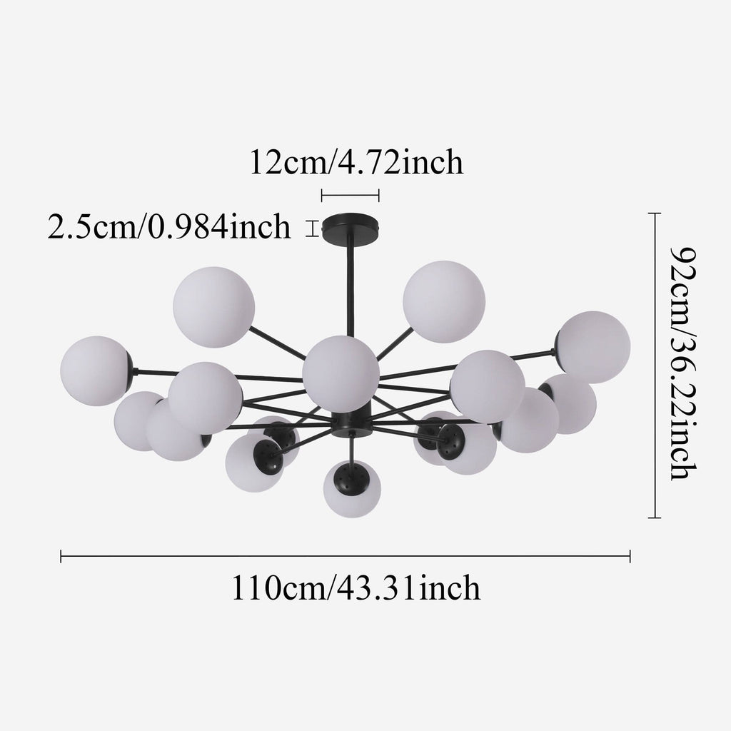 Lightsin Cumulus - Modern Metal Chandelier Tubular Design Chandelier with LED White Shade