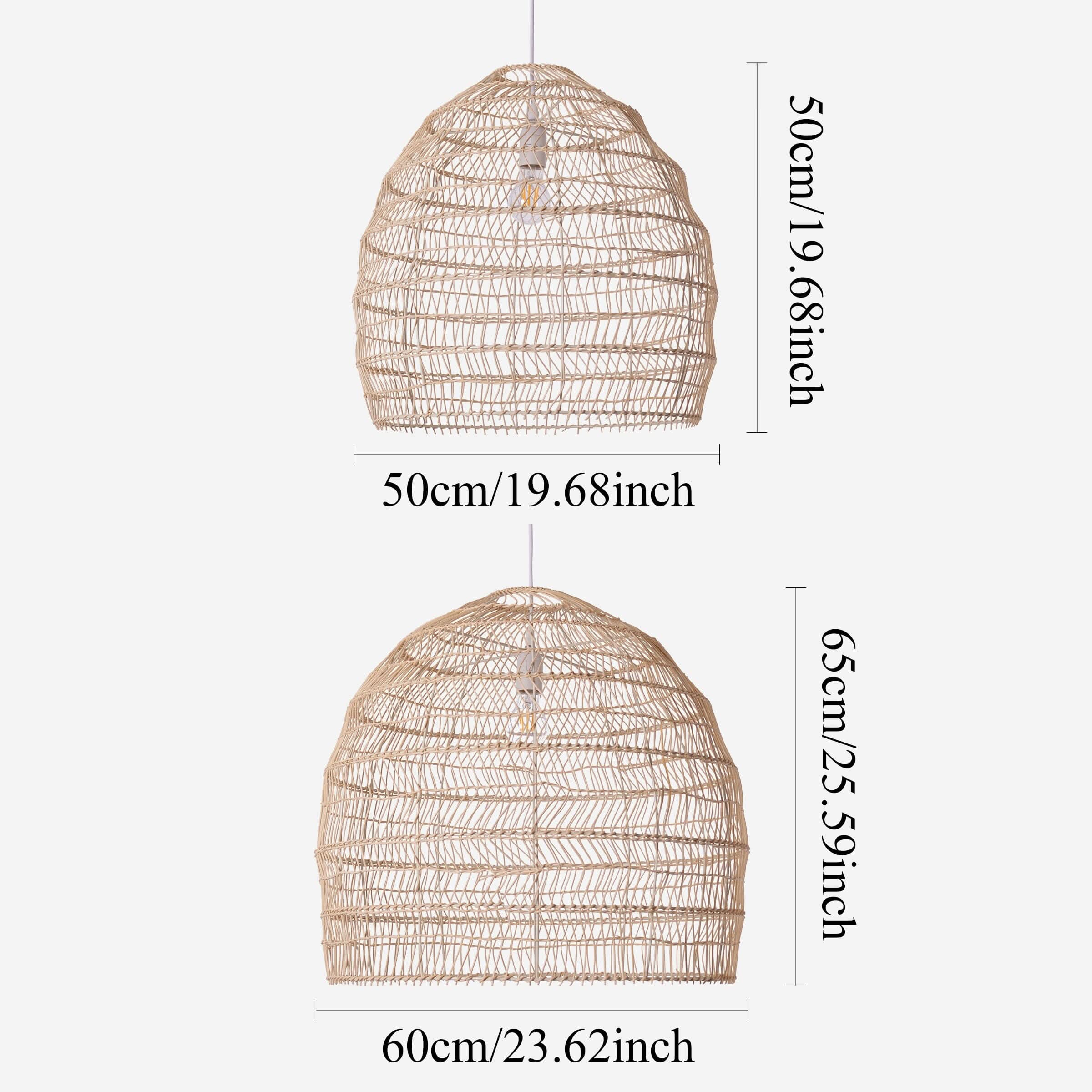 Cella-Lightsin Natural Rattan Pendant Light with Optional Woven Inner Sphere