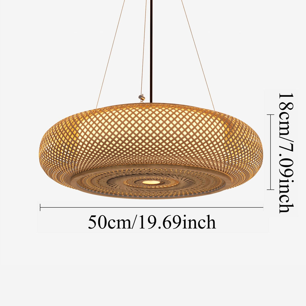 Lightsin Lutta-Handwoven Bamboo Pendant Light for Kitchen Island or Living Room