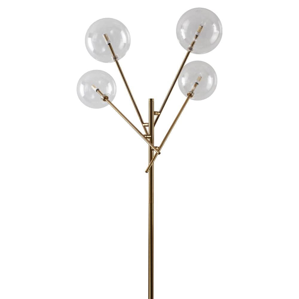 155cm H Gold Foot Switch 4 Light Tree Floor Lamp