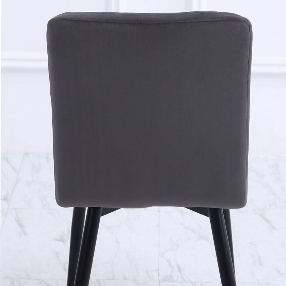 44 cm Height Set of 4 Tufted Modern Armless Dining Chairs with Metal Legs