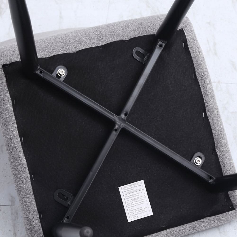 44 cm Height Set of 4 Tufted Modern Armless Dining Chairs with Metal Legs