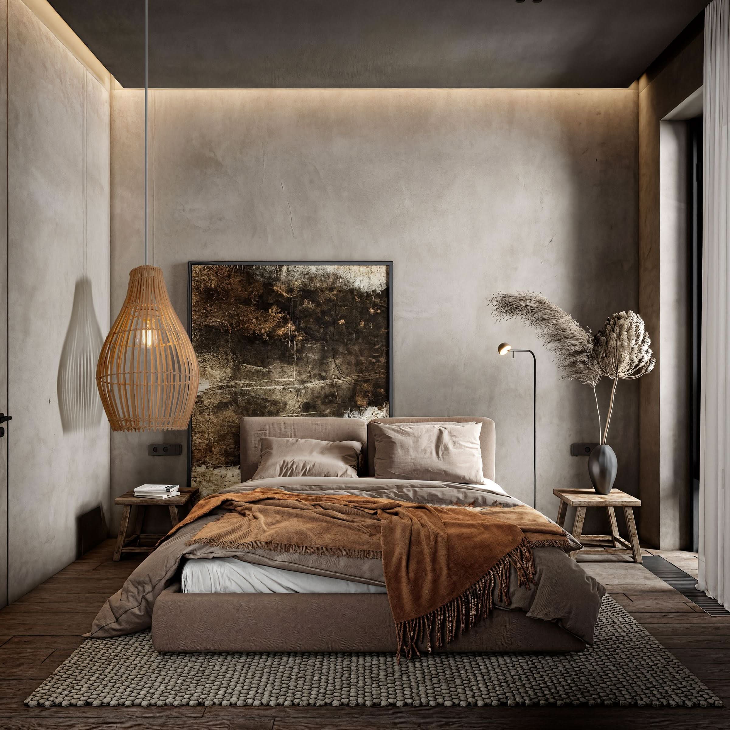 Lightsin Natural Rattan and Bamboo Pendant Light with Iron Frame
