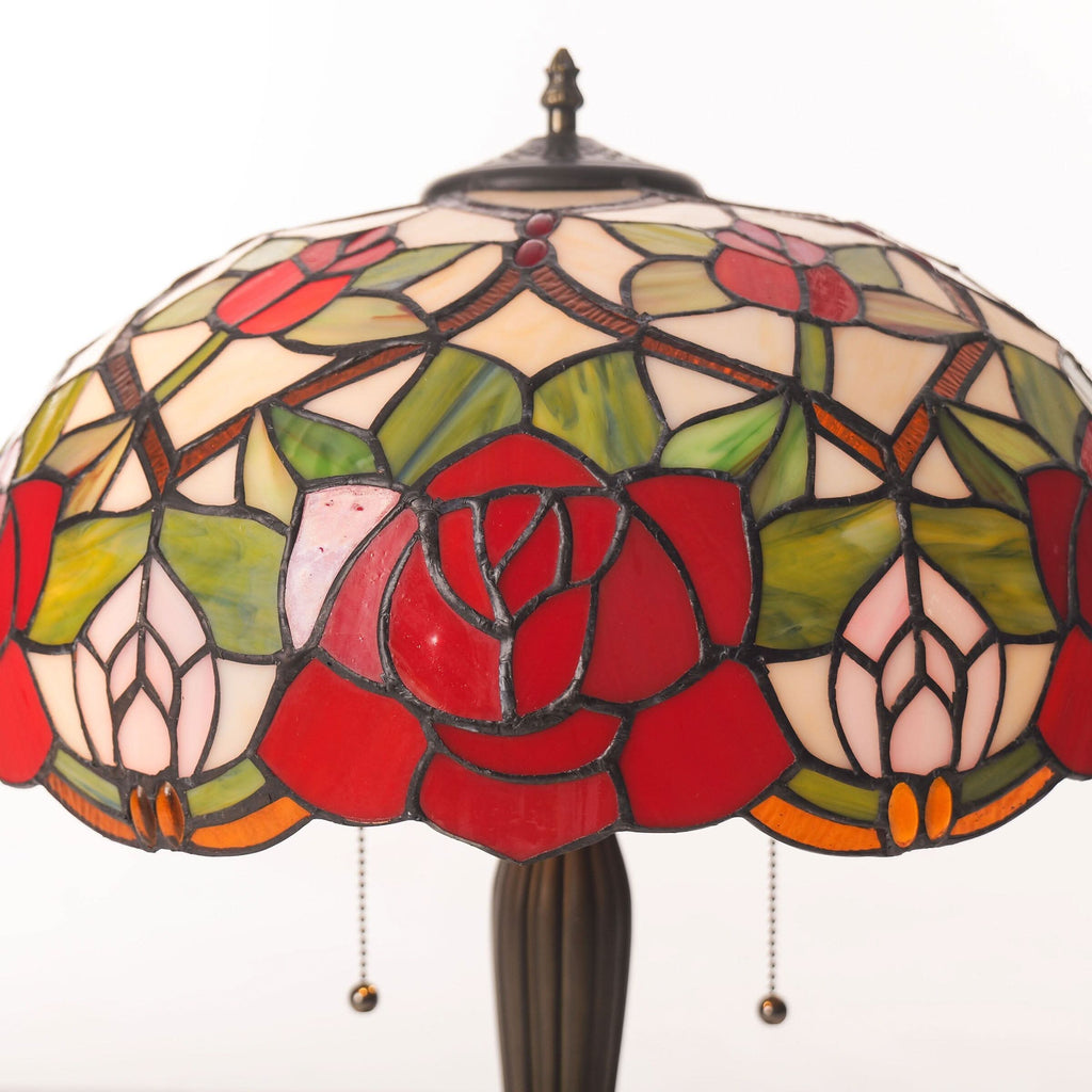 Lightsin Tiffany Table Lamp | Handcrafted Stained Glass Rose Series