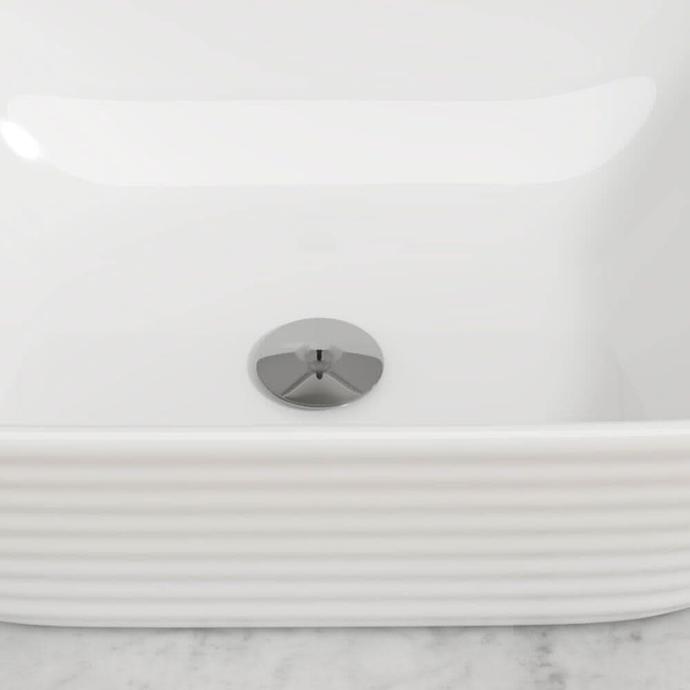 50.5cm W Bathroom White Square Countertop Sink
