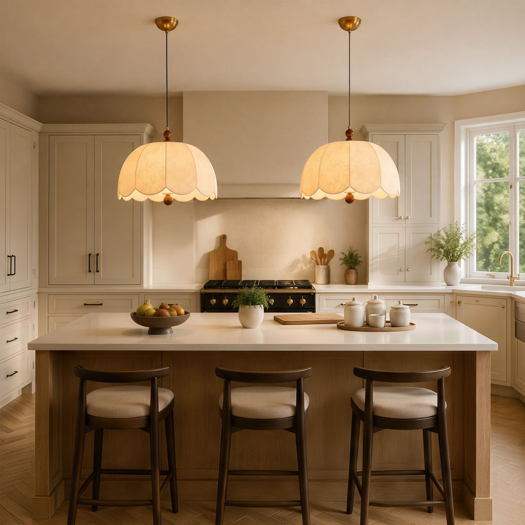 Yellow Fabric Pendant Light | Soft Shade E27 Ceiling Lamp