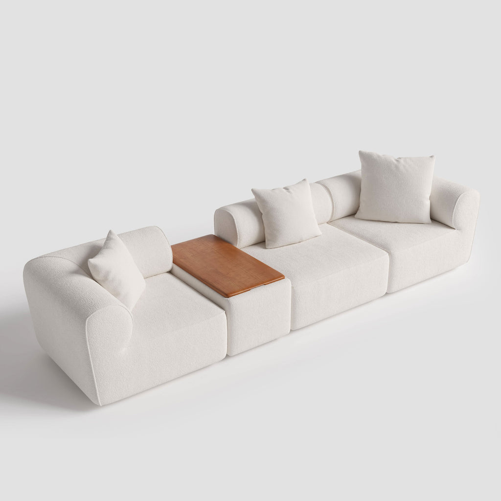 The Plump Modular Bouclé Sofa with Integrated Storage