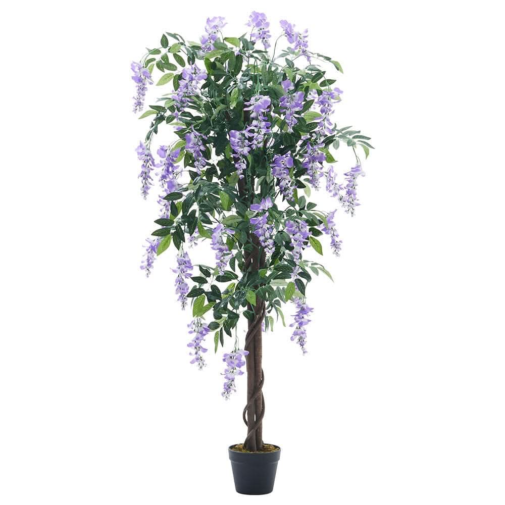 Artificial Greenery Flowering Tree Potted Plant 150cm High