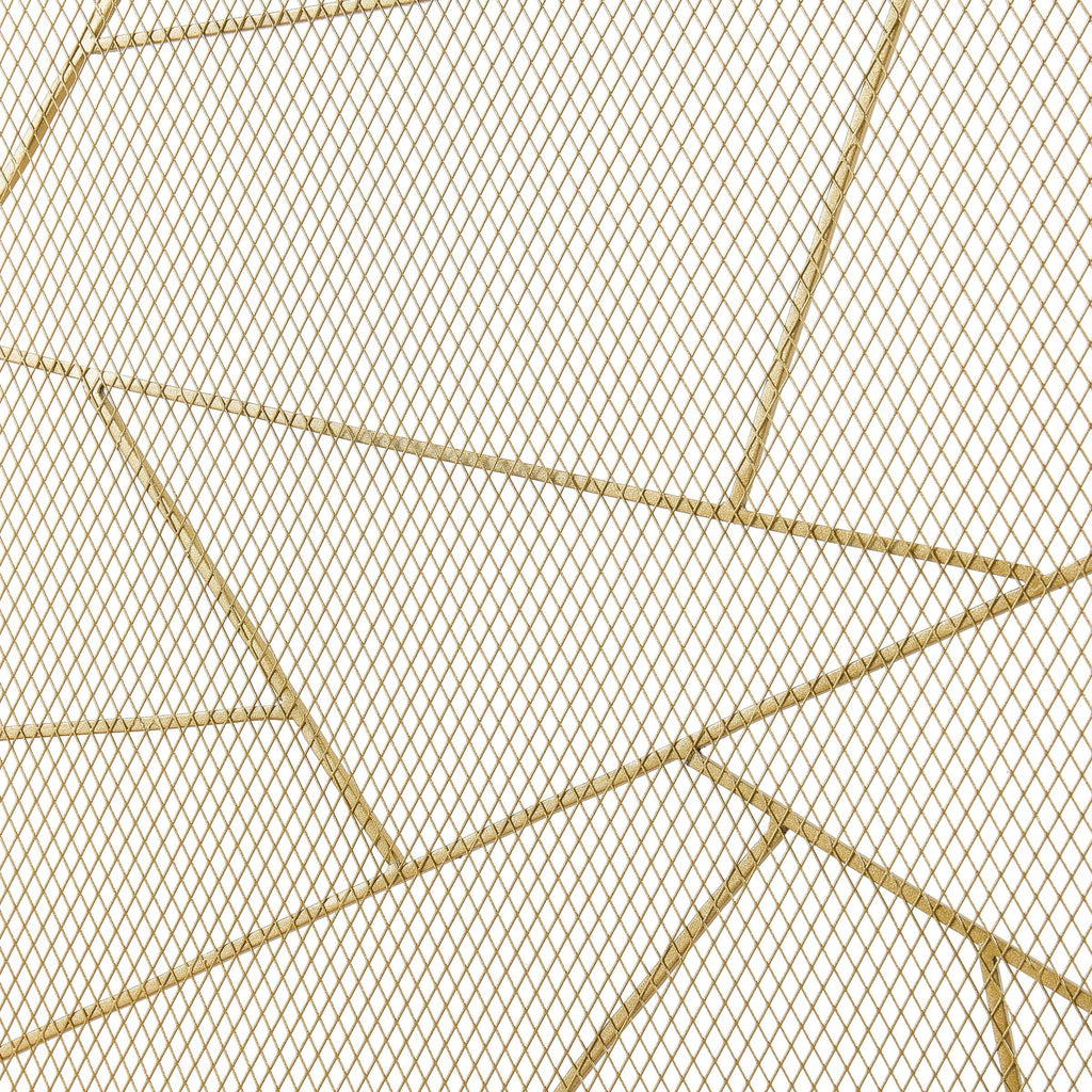 Smallbee Triple-Fold Iron Fireplace Screen Gold Frame – 132x1x80cm