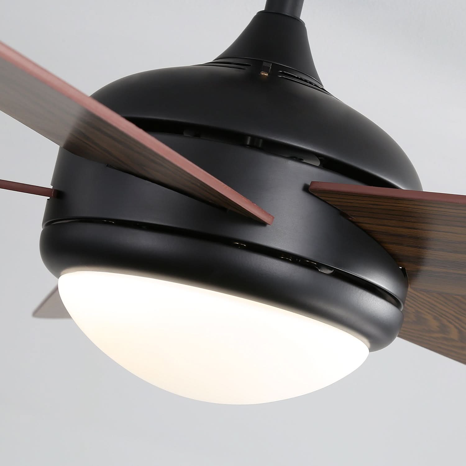 52 Inch Wooden Blades Ceiling Fan with LED Lamp Light Dimmable and Remote