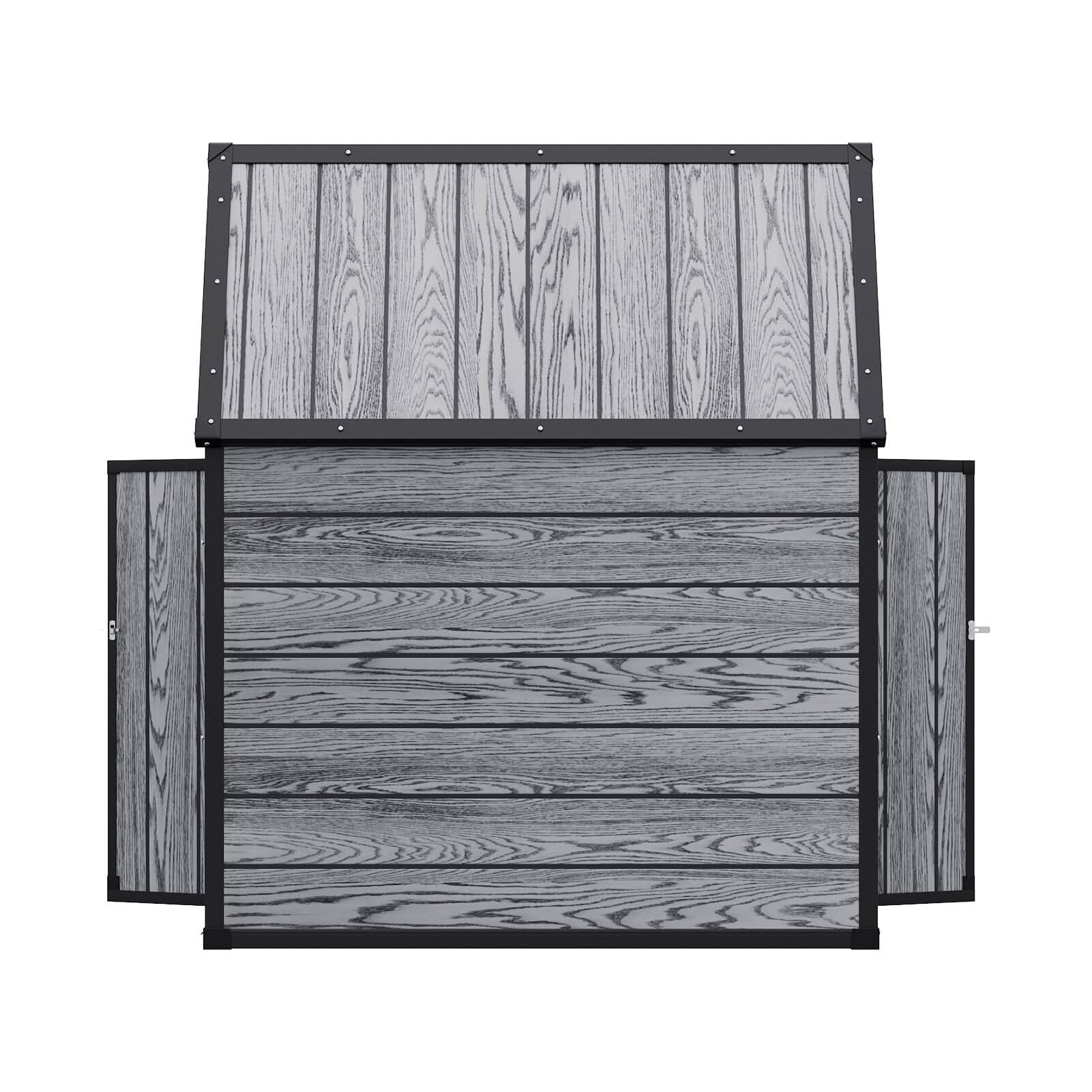 4x2ft Plastic Waterproof Grey Garden Tool Bicycle Storage Shed