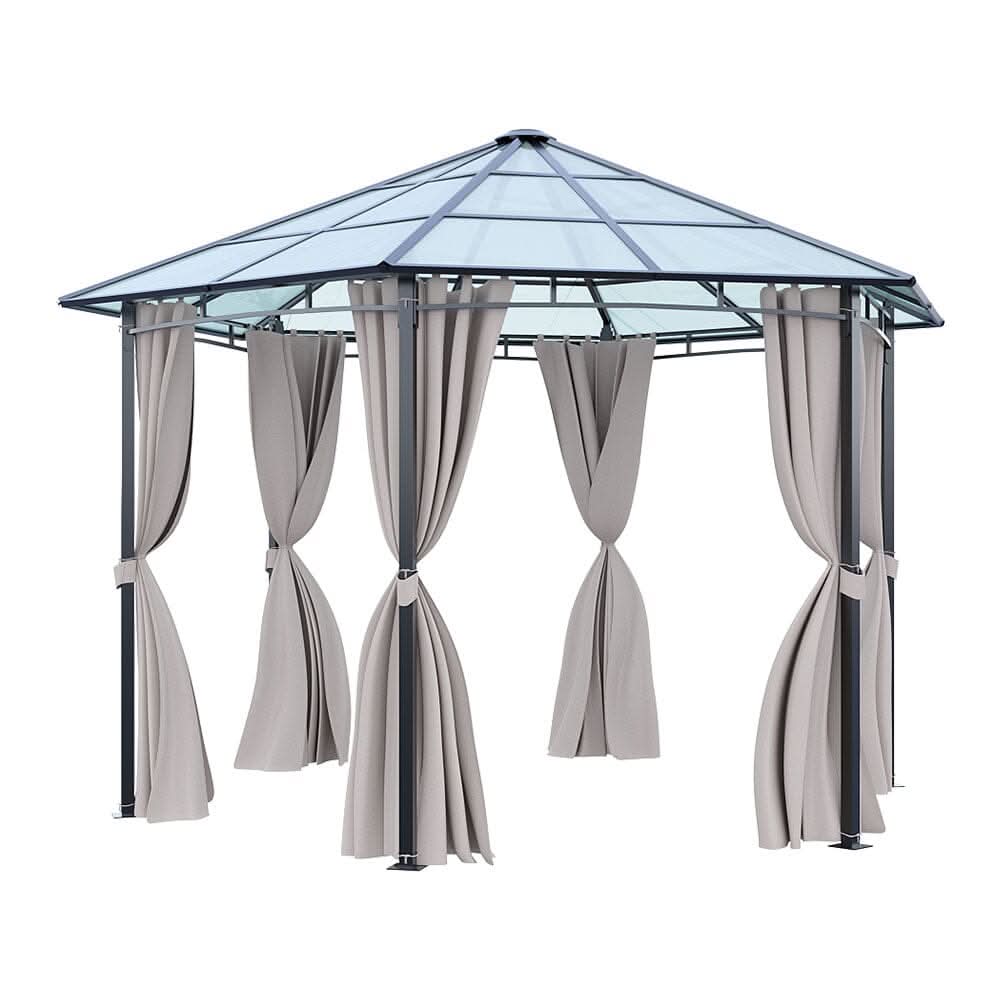 Dark Grey Aluminum & Steel Hexagonal Polycarbonate Canopy