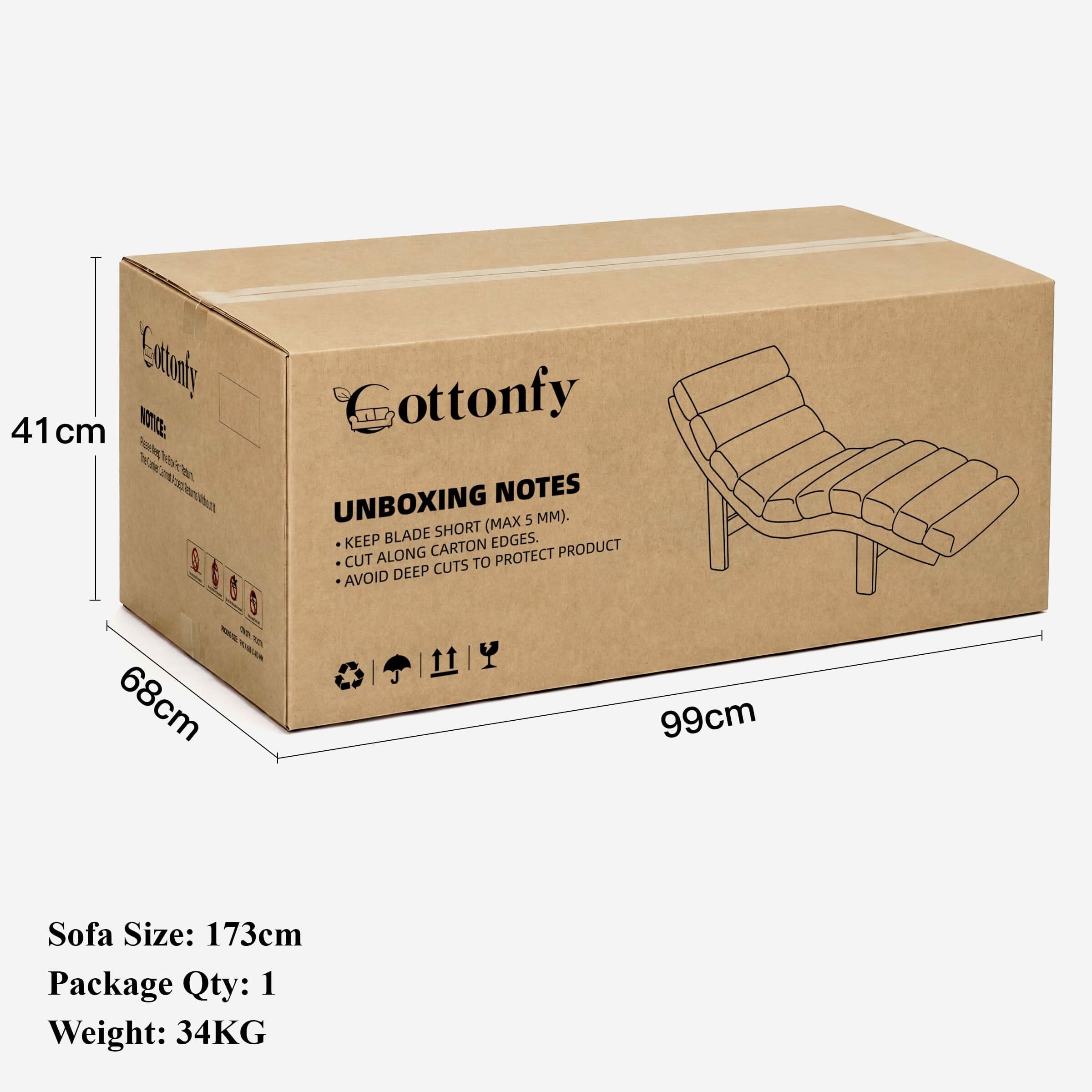 Cottonfy Modern Ergonomic Corduroy Chaise Lounge with Natural Wooden Frame