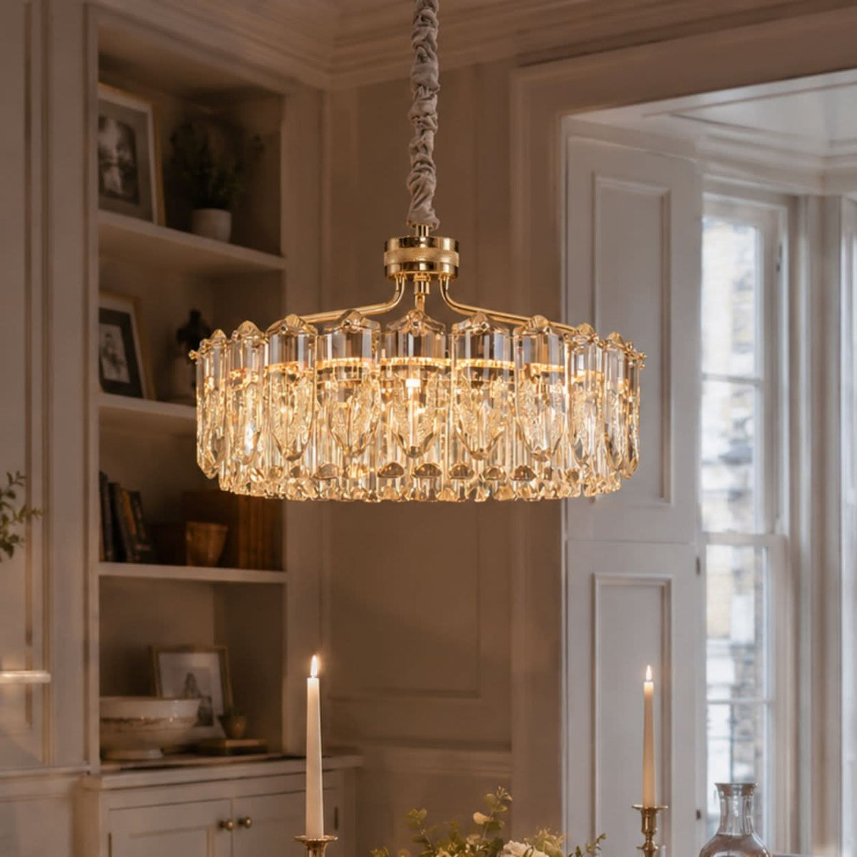 Lightsin Opulent Crystal Elegance Adjustable Pendant Light