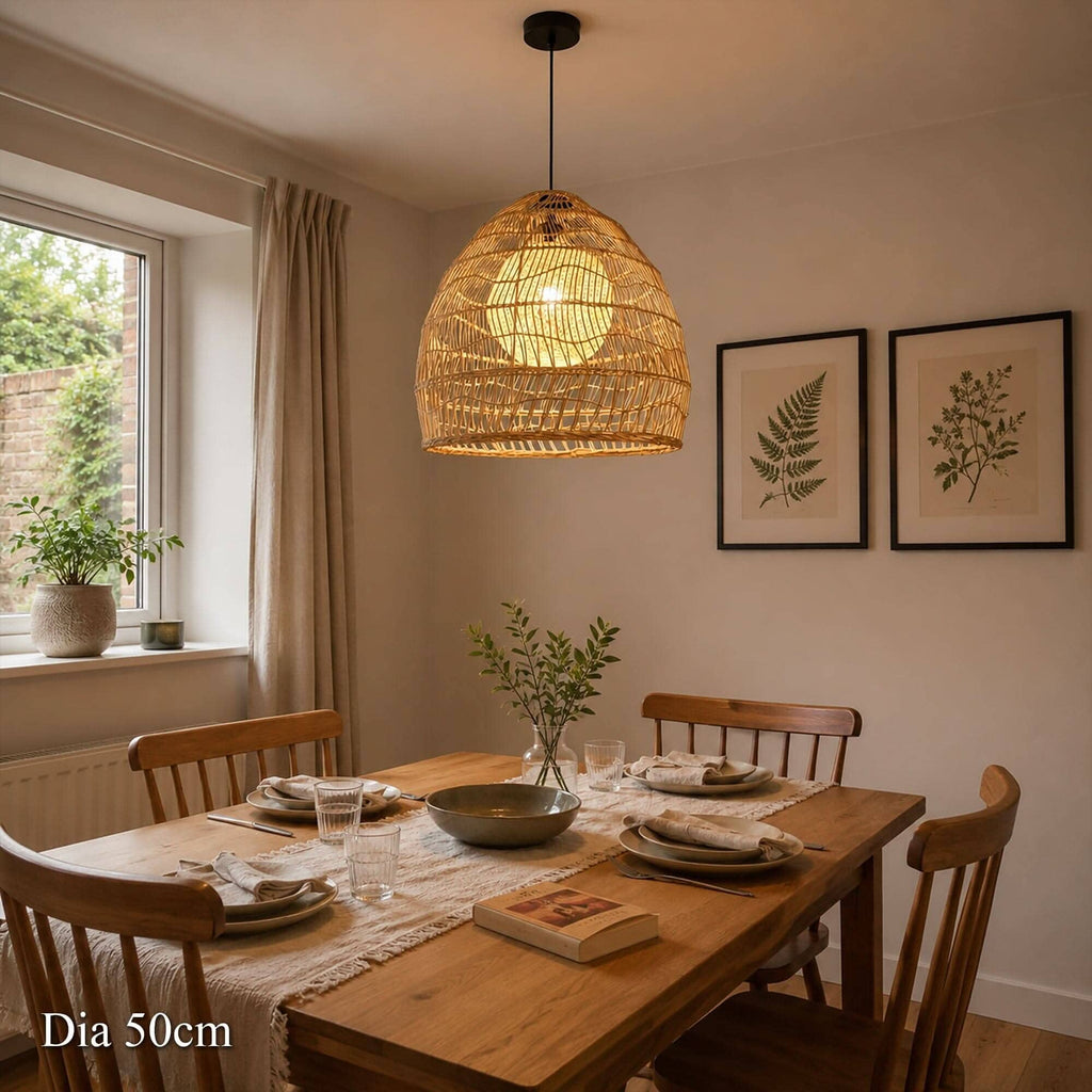 ‍Cella-Lightsin Natural Rattan Pendant Light with Optional Woven Inner Sphere (100% off)