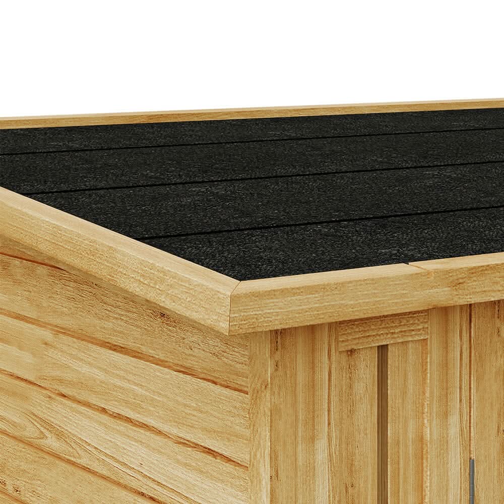 Wooden Bicycle Shed with Asphalt Roof and Steel Locking Door
